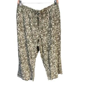 Briggs Unisex Floral Pattern Gathered Waist Casual Capri Pants Size 22W NWT